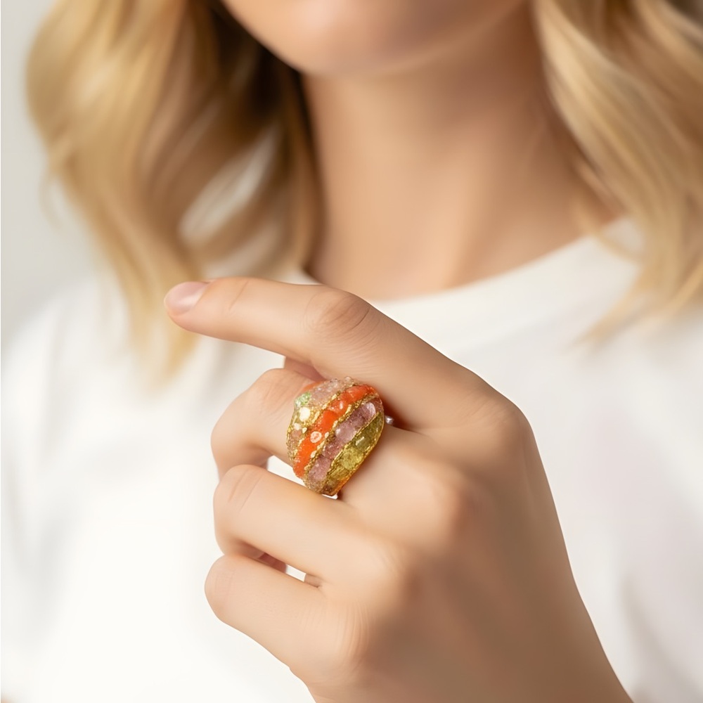 Colorful Stone Ring (Size 5.5)